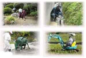 草刈り、側溝掃除、畑仕事　画像